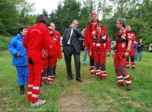 Il Prefetto in visita durante l'esercitazione della Croce Rossa a Dormelletto